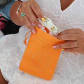 Geschenkbeutel Leinen orange